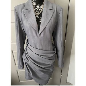 Grey Mini Suit Dress